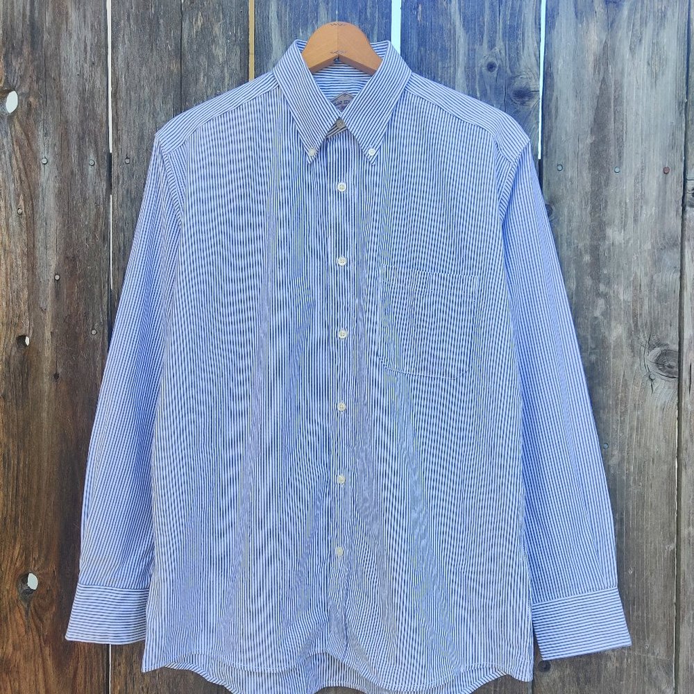 Made in USA BILL'S KHAKIS L/S Seersucker Shirt | Blue | Size L | BNWOT
